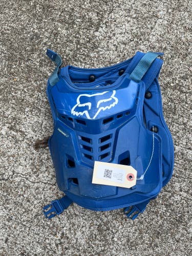 Blue Used Men's Fox Motocross PROFRAMELC Youth Chest Protector