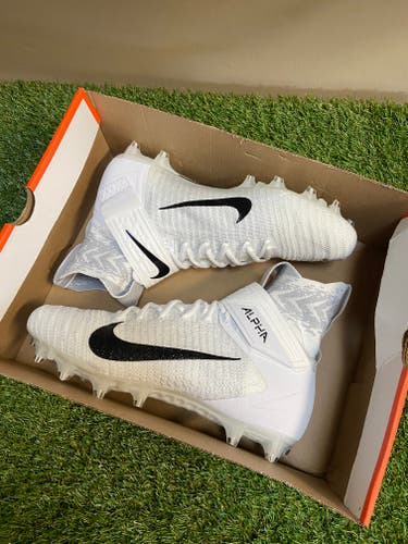 Nike Alpha Menace Elite 2 White P Football Cleats Men's 12 WIDE BV3298-100 NEW