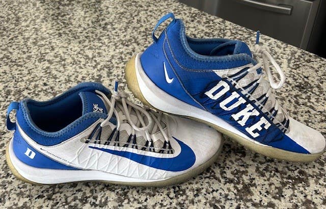 Nike Duke team issued lacrosse turf shoes cleats sz 10