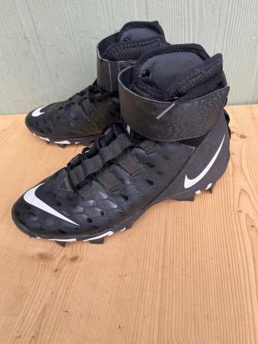 Black Used Size 9.5 (Women's 10.5) Adult Men's Nike High Top Footwear Molded Cleats