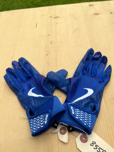 Blue Used Medium Nike Alpha Elite Batting Gloves