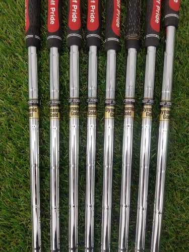 TURE TEMPER DYNAMIC GOLD S300 IRON SHAFT SET 3-PW STIFF FLEX .355 VERYGOOD