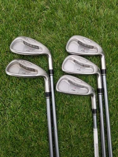 2005 TAYLORMADE RAC OS IRON SET 5-PW (NO 9 IRON) LADIES M.A.S.2 50G GOOD