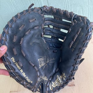 Black Used Kid Pitch (9YO-13YO) Rawlings Highlight Series Left Hand Throw First Base Baseball Glove