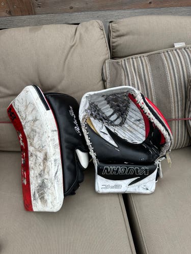 Goalie gloves CCM And Vaughn.