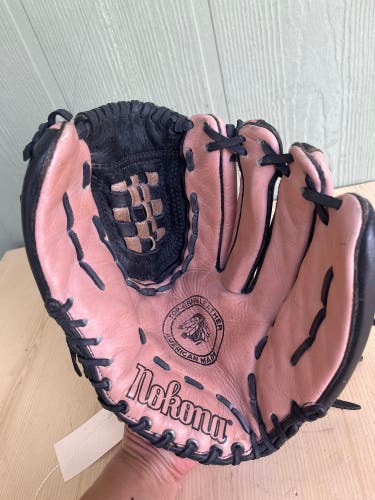 Pink Used Nokona Right Hand Throw Outfield Softball Glove 14"