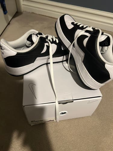 Nike black and white air forces