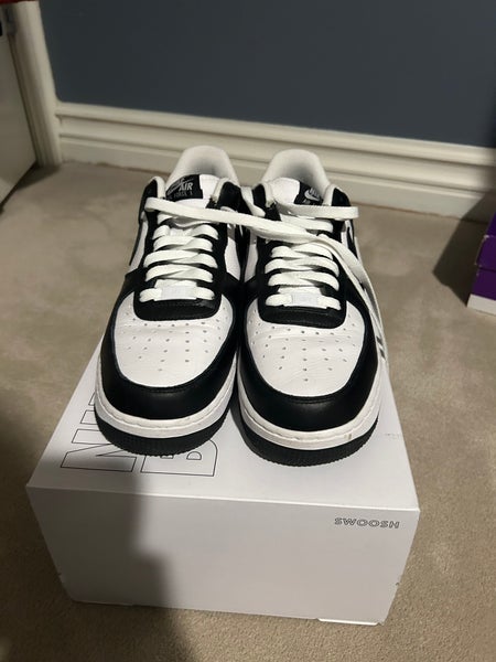 Nike black and white air forces
