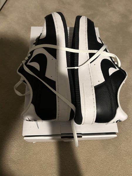 Nike black and white air forces