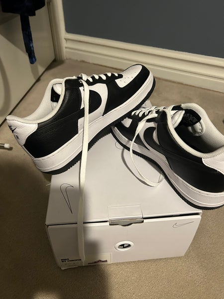 Nike black and white air forces