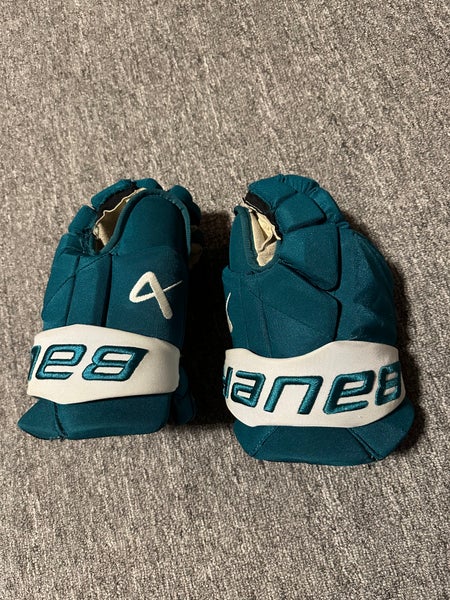 Used Bauer Gloves 14" Pro Stock SHARKS