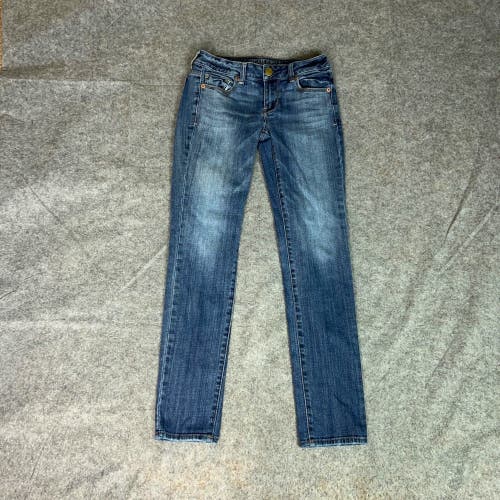 American Eagle Womens Jeans 0 Blue Denim Skinny Pants Stretch Everyday Capsule