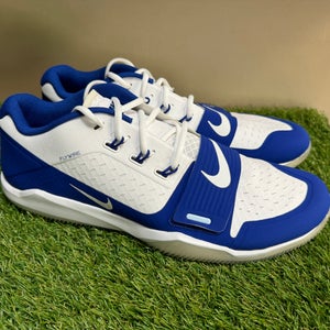 Nike Alpha Menace Turf Low Football Cleats White/Blue BV3997-101 Men Size 15 NEW