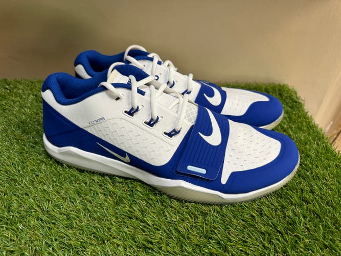 Nike Alpha Menace Turf Low Football Cleats White/Blue BV3997-101 Men Size 15 NEW