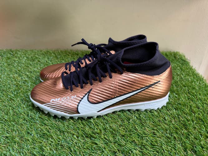 Nike Zoom Mercurial Superfly 9 Academy TF Turf Soccer Cleats Mens 8.5 Met Copper