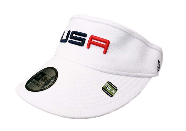 NEW Men's New Era White 2023 Ryder Cup Practice Rounds Adjustable Golf Visor