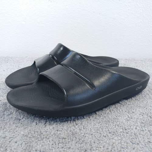 Oofos Ooahh Recovery Sandals Womens 10 Slip On Black Comfort Shoes Slides