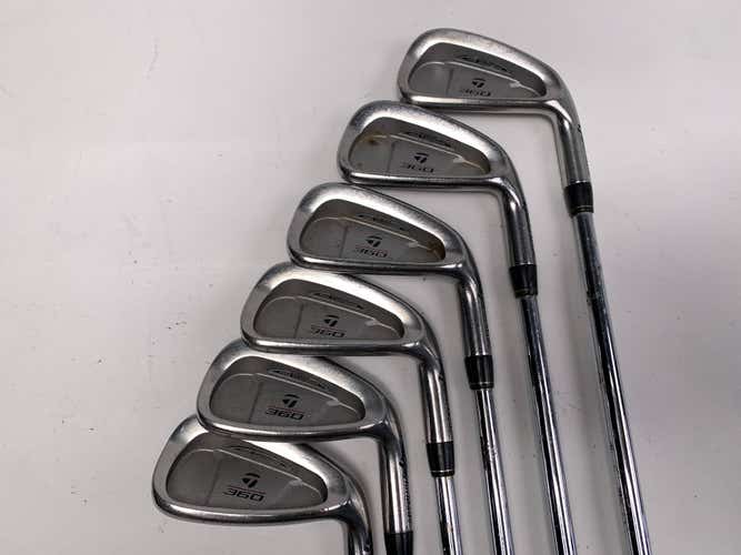 TaylorMade 360 Iron Set 3-9 (No 6) Precision Rifle S-90 Stiff Steel Mens RH