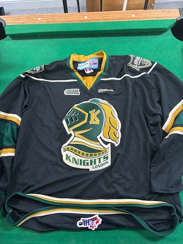 OHL RBK Reebok Official Jersey London Knights Black and Green