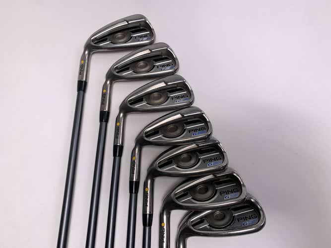 Ping G 2016 Iron Set 5-PW+UW Yellow Dot 1.5* Up CFS Soft Regular Senior Mens LH