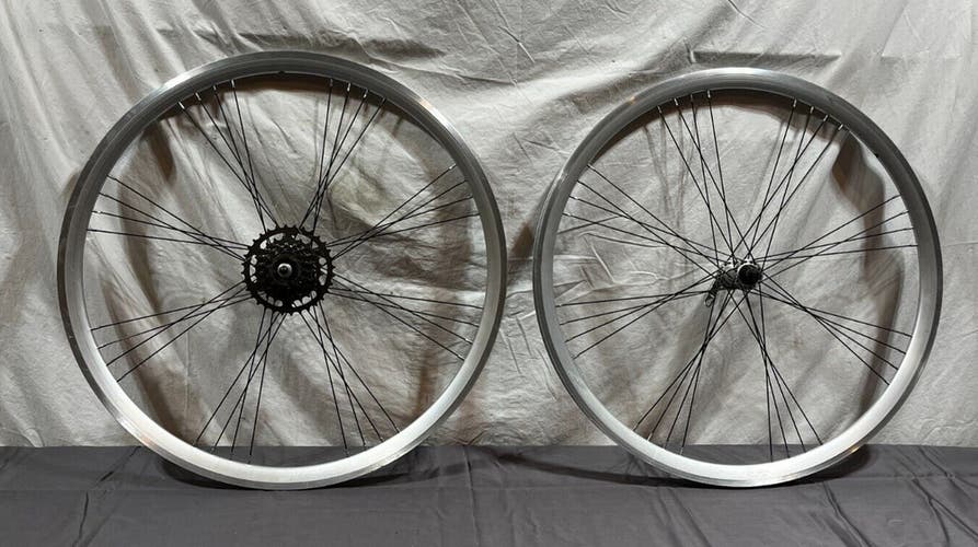 Stars Circle 7-Speed 32-Spoke Silver Aluminum 700C Road Wheelset Fast Shipping