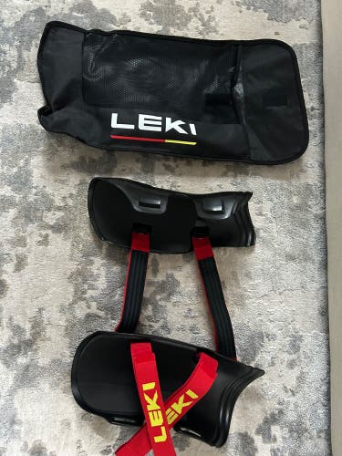 Leki JR WC Pro Shin Guards W/ Carry Pouch: