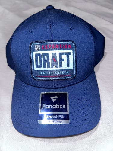 NEW SEATTLE KRAKEN STRETCH FIT M/L DRAFT HAT