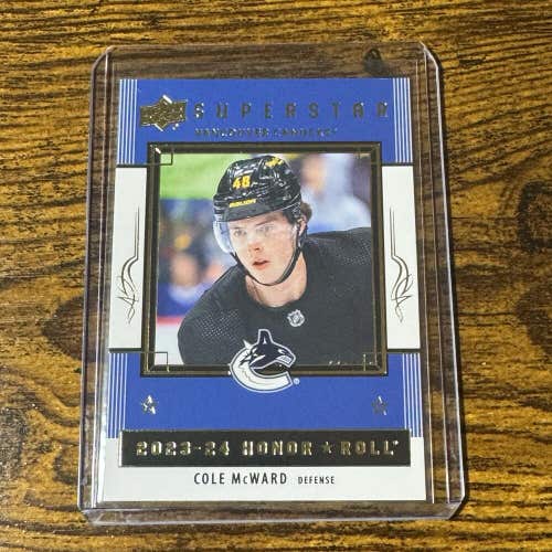 Cole McWard Vancouver Canucks 2023-24 NHL Upper Deck Honor Roll Rookie Card HR70