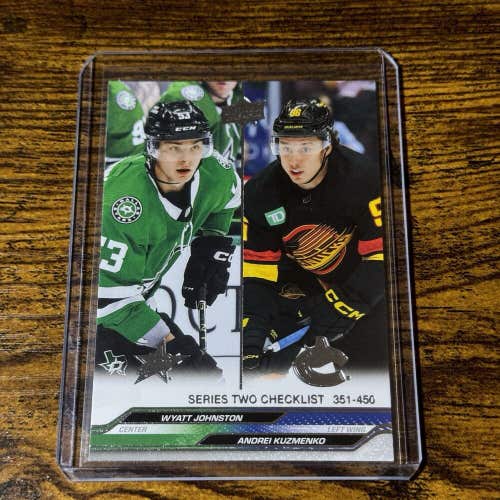 Wyatt Johnston / Andrei Kuzmenko 2023-24 Upper Deck Series 2 Checklist #450