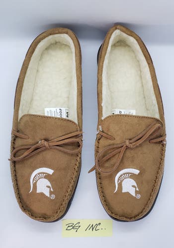 MICHIGAN STATE SPARTANS MOCCASIN SLIPPERS MEN'S SIZE MEDIUM Size 9-10 FOCO NEW