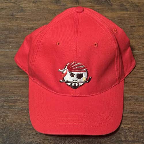 Portland Pirates AHL Vintage Minor League Red Promo Logo Adjustable Hat Cap OSFM