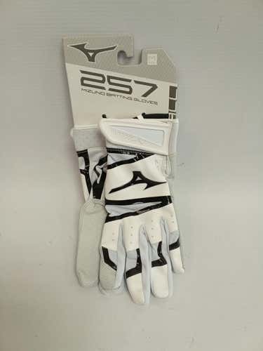 New Yth Bat Gloves Wht Blk M