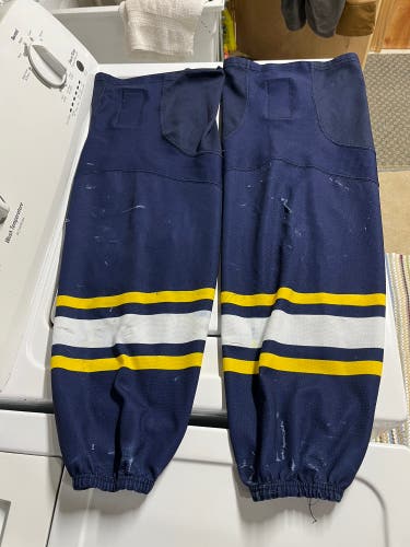 AK Large Hockey Socks Michigan Blue, White and Yellow