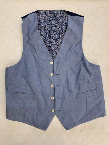 Lauren Ralph Lauren Men's L Light Blue Argyle Vest Hitchcock 34R