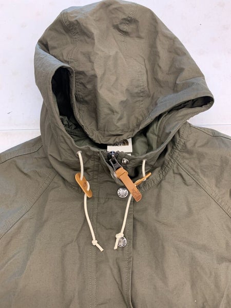 CUT - The North Face Rain Jacket Parka - Women's MD Green Hooded Full Zip