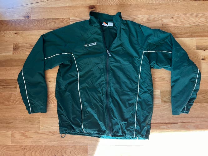 Nike Bauer Lightweight Windbreaker Jacket Pine Green XL Vintage