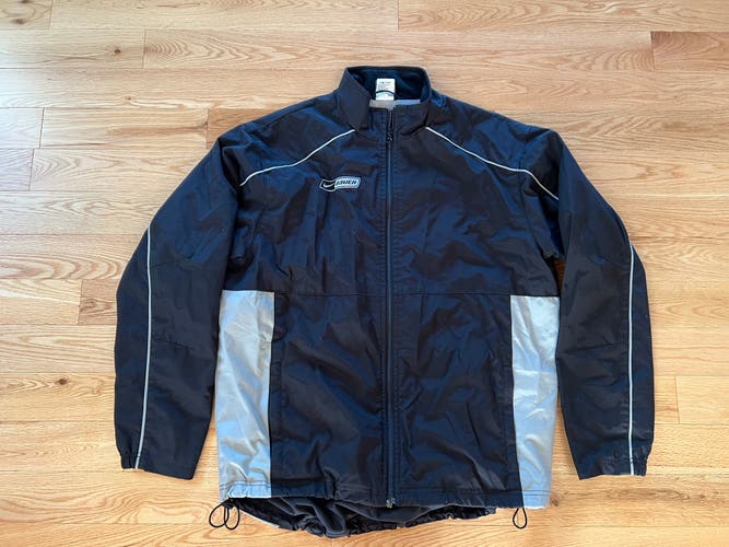 Nike Bauer Midwieght Windbreaker Coaches Jacket Pine Green XL Vintage