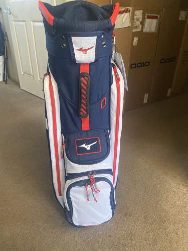 New Mizuno BD 3 Lightweight Cart Bag 7 Way Top Red / White / Blue