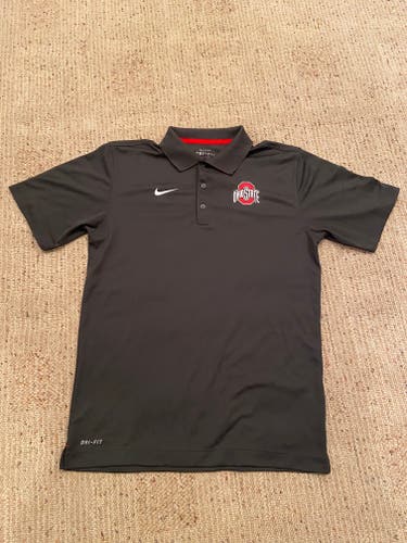 Gray Nike Ohio State Dri-Fit Polo Shirt Adult S