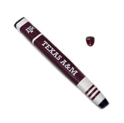 NEW Team Golf Texas A&M Aggies Maroon/White Jumbo Putter Grip w/Marker