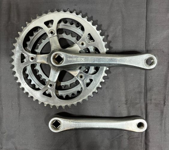 Vintage SR Sakae SX 170mm 48/38/28 Silver Aluminum/Steel Triple Crankset GREAT