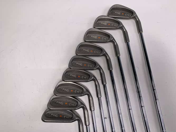 Ping Eye 2 Iron Set 3-PW+SW Orange Dot 2* Flat Karsten ZZ-Lite Stiff Steel RH