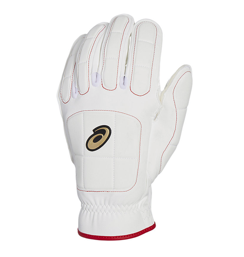 ASICS Baseball Sliding Padded Glove Mitt for Both Hands. White/Red. Size M. Shohei Ohtani Style