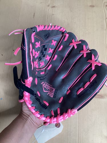 Gray & Pink Used Kid Pitch (9YO-13YO) Franklin Fastpitch Pro Right Hand Throw Softball Glove 11"
