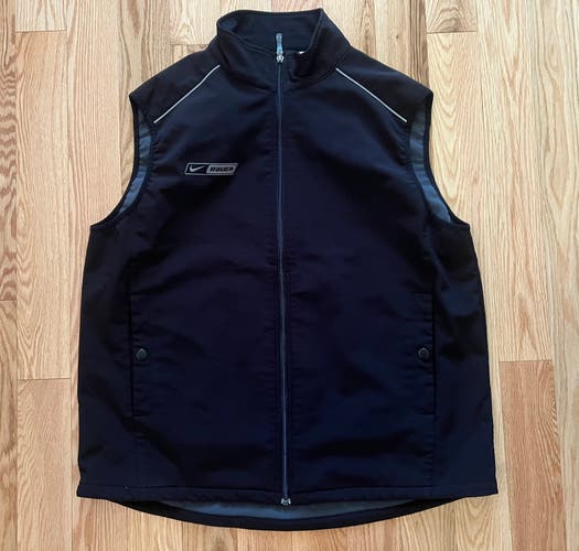 Nike Bauer Fleece Lined Soft Shell Vest Black XL Vintage