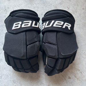 NHL Anaheim Ducks Like New Gently Used Bauer 15” Pro Stock Supreme Ultrasonic Gloves Black