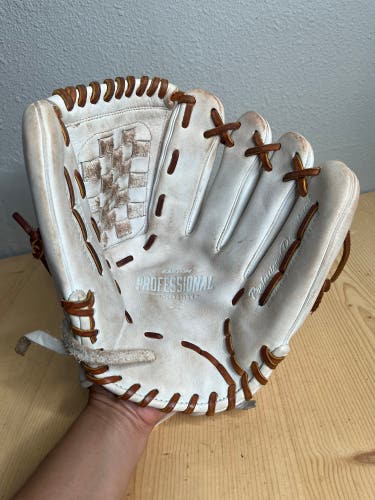 White Used Kid Pitch (9YO-13YO) Easton Pro Collection Right Hand Throw Pitcher's Baseball Glove 12.5