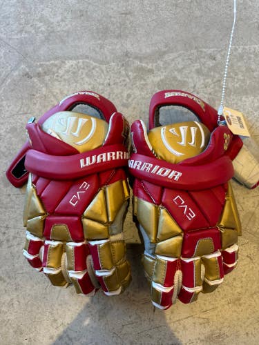 DU Red Used Warrior EVO QX Lacrosse Gloves Extra Large