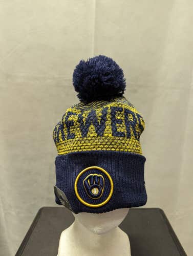 NWS Milwaukee Brewers New Era Winter Pom Pom Hat MLB