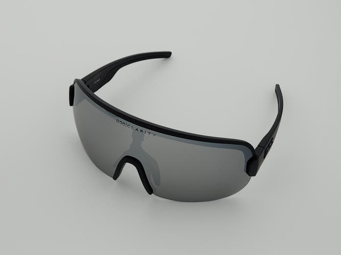 POC AIM Sphere Shield Sports Sunglasses Matte Black Frame Silver Lens